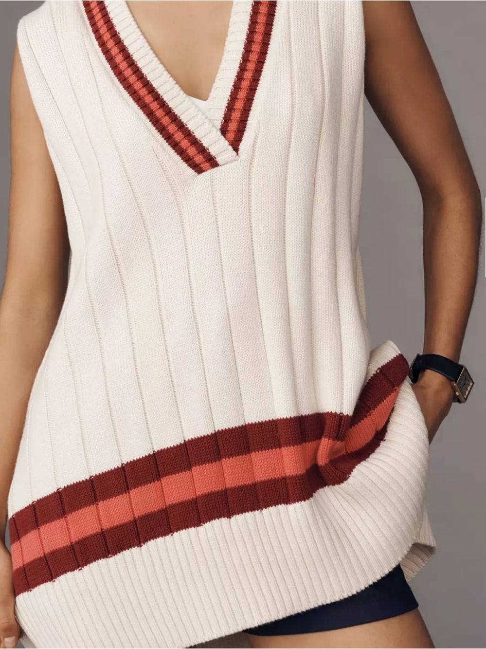 By Anthropologie Sporty V-Neck Sweater Vest